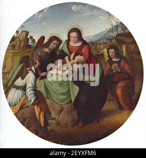 Piero di Cosimo - Madonna con Bambino e angeli, Collezione privata, Parigi. Stock Photo