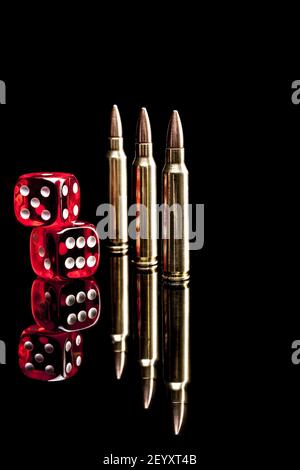 Bullets and Dices Stock Photo