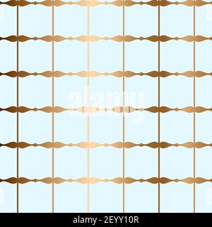 Abstract vector geometric seamless pattern. Ornamental pastel blue and golden background Stock Vector