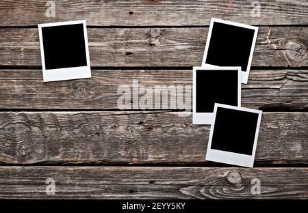 Four blank instant photo frames Stock Photo