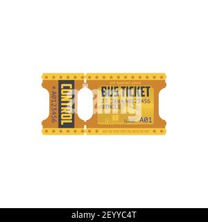 Bus ticket retro coupon isolated template. Vector city public transport and intercity bus vintage one way or single trip ticket. Paper cardboard coupo Stock Vector