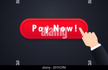 Pay now button. Buy online concept. Ecommerce. Vector on isolated background. EPS 10. Stock Vector