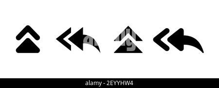 Reply all and swipe up icon set. Social media users concept. Vector on isolated white background. EPS 10. Stock Vector