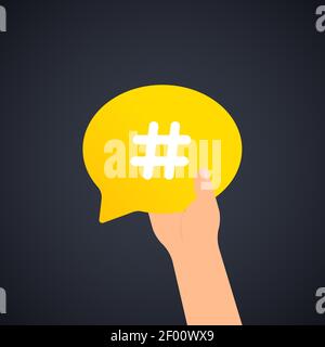 Hashtag icon. Social media concept. Vector on isolated white background. EPS 10. Stock Vector