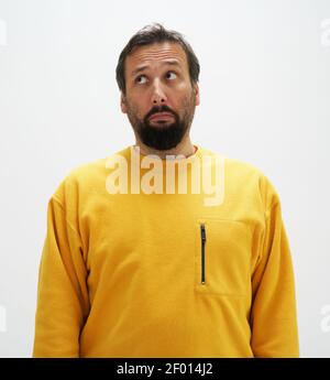 Portrait of man wearing yellow ,High photo Stock Photo