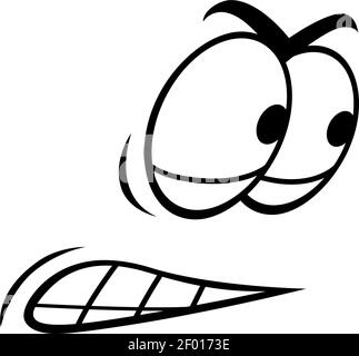 Hurrying suspicious emoticon isolated angry smiley side view. Vector comic irritated face emotion Stock Vector