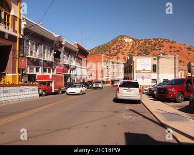 Bisbee, Arizona. An early 20th century mining community in southern Arizona that has become a tourist attraction. Historic buildings and scenery. Stock Photo