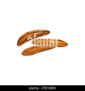 Banana dried fruits, dry food and candied fruit sweet desserts, vector isolated icon. Candied dried bananas, sweet dessert confection, dehydrated food Stock Vector