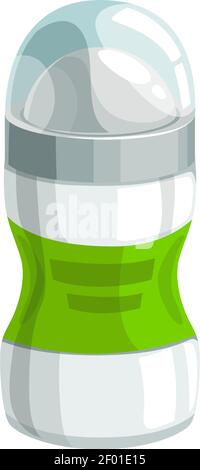 Roll-on deodorant bottle with cap isolated mockup. Vector antiperspirant flacon, packaging of cosmetics, skincare product. Deodorizer icon, personal h Stock Vector