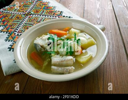 Russian fish soup Stock Photo