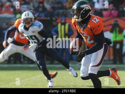 September 15, 2013: Denver Broncos wide receiver Andre Caldwell (12) nakes  a 36 yard reception as New York Giants free safety Ryan Mundy (21) and New  Stock Photo - Alamy