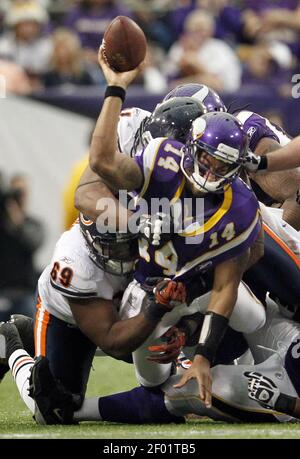 Dec. 24, 2011 - Landover, Maryland, U.S - Minnesota Vikings quarterback Joe  Webb (14) picks up a block from wide receiver Percy Harvin (12) during  Saturday afternoon's game against the Washington Redskins