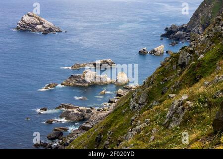 Carino, Spain. Rocks at Cabo Ortegal, a cape in Galicia Stock Photo