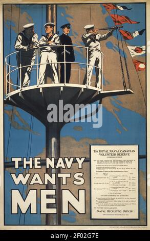 Army poster or ad. The Navy Wants Men. Stock Photo