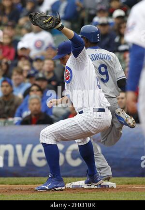 Chicago Cubs first baseman Bryan LaHair, right, celebrates with Starlin  Castro, after the pair scored on LaHair's game tying, two-run home run, off  Cincinnati Reds starting pitcher Mike Leake, during the ninth