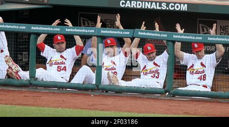 St. Louis Cardinals (L to R) Yadier Molina and Rafael Furcal along