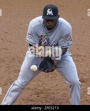 Miami Marlins Hanley Ramirez during a game against the New York Yankees in  Miami,Florida on April 1,2012 at Marlins Park.(AP Photo/Tom DiPace Stock  Photo - Alamy