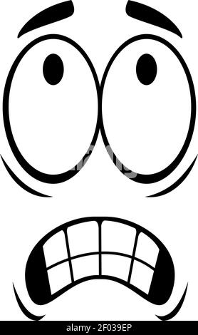 Oops scared emoticon isolated scared face expression. Vector grimacing ...