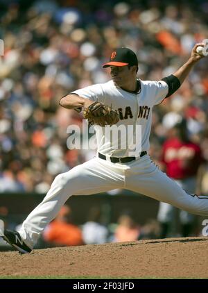 San Francisco Giants pitcher Javier Lopez (49) against the San Diego Padres  in a baseball game in San Francisco, Tuesday, Sept. 13, 2011. (AP  Photo/Jeff Chiu Stock Photo - Alamy