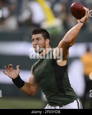 New York Jets quarterback Tim Boyle (7) drops back to pass during an NFL  preseason football game against the Carolina Panthers, Saturday, Aug. 12,  2023, in Charlotte, N.C. (AP Photo/Brian Westerholt Stock