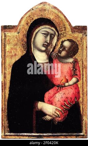 Pietro lorenzetti, madonna col bambino 1340. Stock Photo