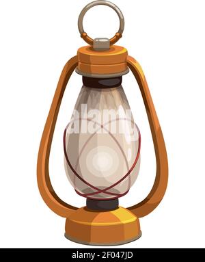 Halloween lantern isolated retro lamp. Vector vintage lighting equipment, Stock Vector