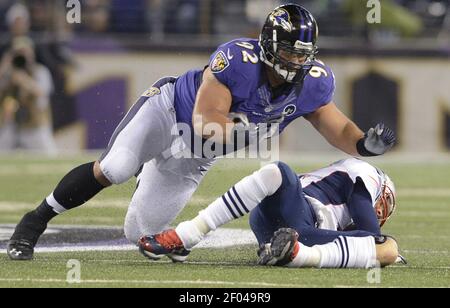 Baltimore Ravens' Haloti Ngata (92) during the NFL football team's training  camp, Wednesday, July 28, 2010, in Westminster, Md. (AP Photo/Rob Carr  Stock Photo - Alamy