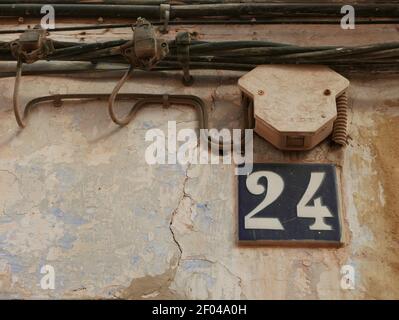 VALENCIA, SPAIN - Jul 25, 2019: Number 24 on a wall Stock Photo