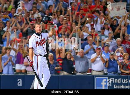 Atlanta Braves Chipper Jones takes batting practice prior to the Braves  game against the Washington Nationals at Nationals Park in Washington on  August 20, 2012. UPI/Kevin Dietsch Stock Photo - Alamy