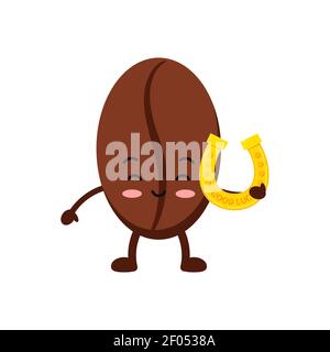 St Patrick day coffee bean icon isolated on white background. Stock Vector