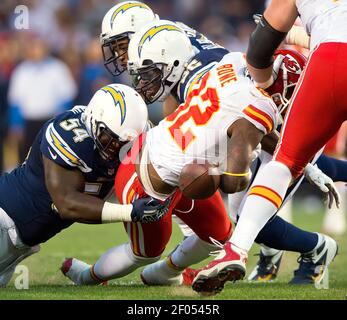 Kansas City Chiefs line backer Melvin Ingram III (24) before playing the  Las Vegas Raiders during an NFL Professional Football Game Sunday, Nov. 14,  2021, in Las Vegas. (AP Photo/John McCoy Stock