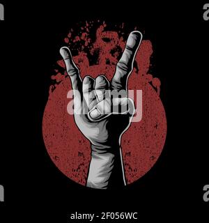 Hand in rock vector illustration for your company or brand Stock Vector