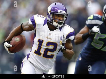 NO FILM, NO VIDEO, NO TV, NO DOCUMENTARY - The Minnesota Vikings' Percy  Harvin (12) tries to get back on his feet during a run against the New  Orleans Saints in the