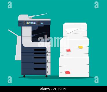 Office multifunction machine. Stock Vector
