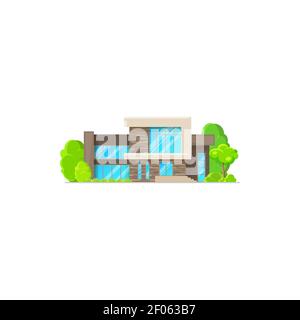 Villa or cottage house urban building icon isolate Stock Vector