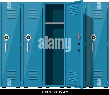 Blue metal cabinets. Stock Vector