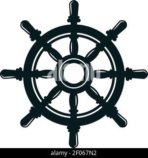 Steering wheel isolated control shipwheel Stock Vector