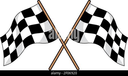 Checkered race flag flat vector illustration Stock Vector