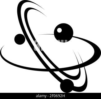 Atomic energy symbol black vector icon Stock Vector