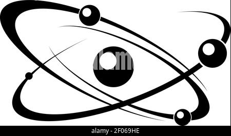 Atomic energy symbol black vector icon Stock Vector