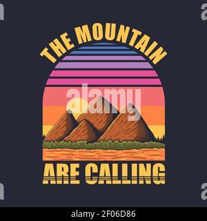Mountain retro vector illustration for your company or brand Stock Vector