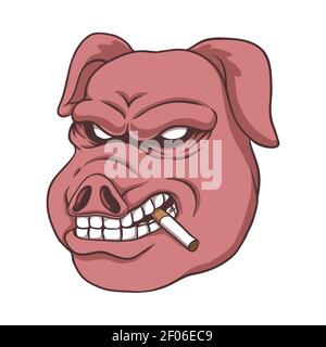 Pig Smoke vector illustration for your company or brand Stock Vector