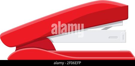 Red plastic stapler. Stock Vector
