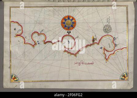 Piri Reis - Map of the Libyan Coast as Far as Salum Stock Photo