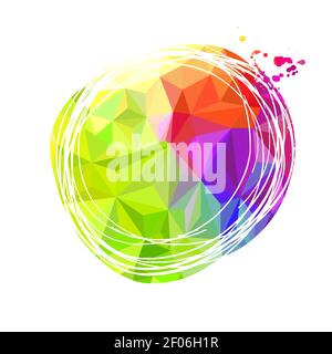 Round abstraction of multicolored triangles. Vector illustration Stock Vector