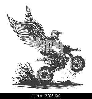 Motocross wing vector illustration for your company or brand Stock Vector