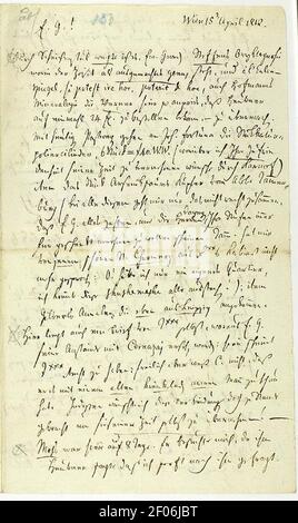 Pismo Jerneja Kopitarja Žigi Zoisu; Dunaj, 15. 4. 1812 (1). Stock Photo