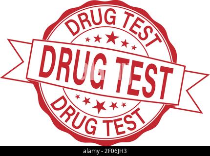 DRUGS TEST stamp seal watermark with grunge style. Seal shape is a rounded rectangle with frame Stock Vector