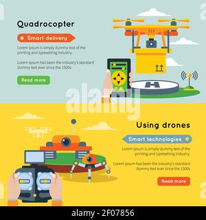 Wireless technologies horizontal banner set with isometric data ...