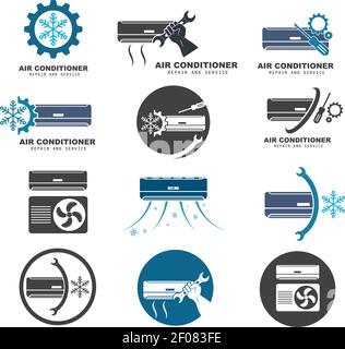 airconditioner repair and service vector icon illustration design template Stock Vector